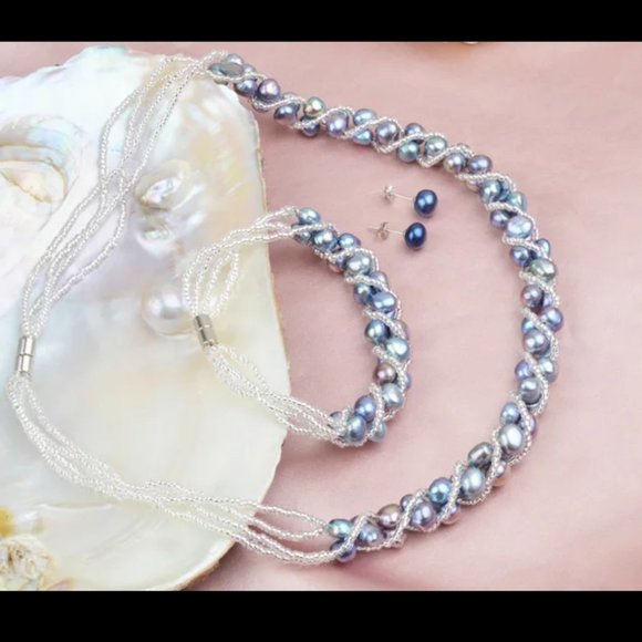 Natural Freshwater Baroque Pearl Set - Picture 6 of 11